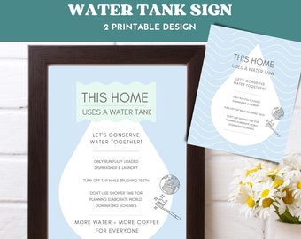 Save Water Sign - Water Rules Print - Instant Download