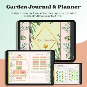 Pianificatore di giardino digitale - Pianificatore di giardino fiorito - Tracker di cura delle piante - Mamma pianta - Schede con collegamento ipertestuale - Regalo per giardiniere