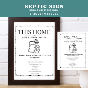 Septic Sign Bathroom - Septic Tank Sign - Printable