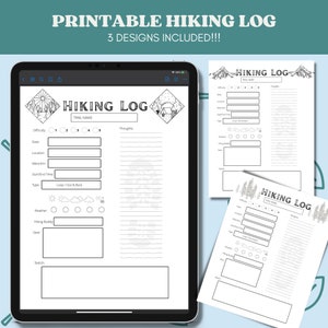 52 Hike Challenge - Camping Journal - Outdoor Lover -  Trail Print - Habit Tracker - Printable Hiking Journal - Adventure Log Book