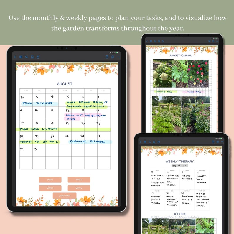Vegetable and Flower Garden Planner - Digital Garden Planner Goodnotes ...