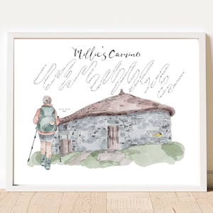 Retrato personalizado de Galicia - Destacado del Camino de Santiago- Recuerdo personalizado del Camino - Buen Camino - Regalo de excursionista - Presente digital