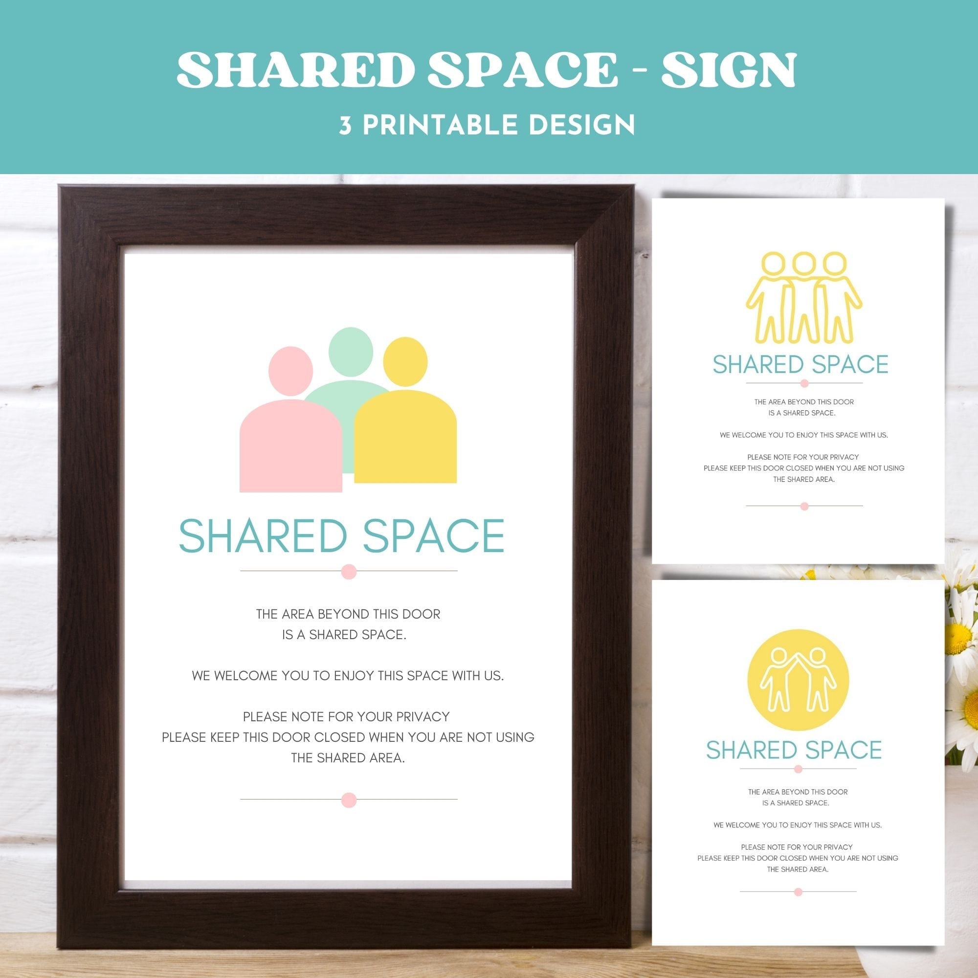Common Area Sign - Printable Privacy Sign - Shared Space - Airbnb Sign ...