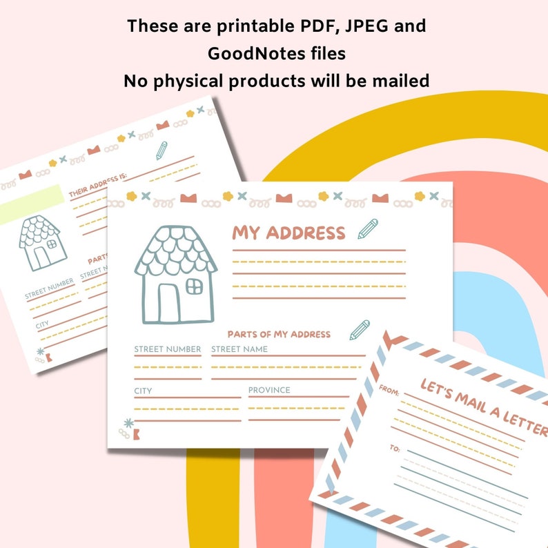 Kids Printable Busy Book Activity Address Practice Homeschool Learning ...