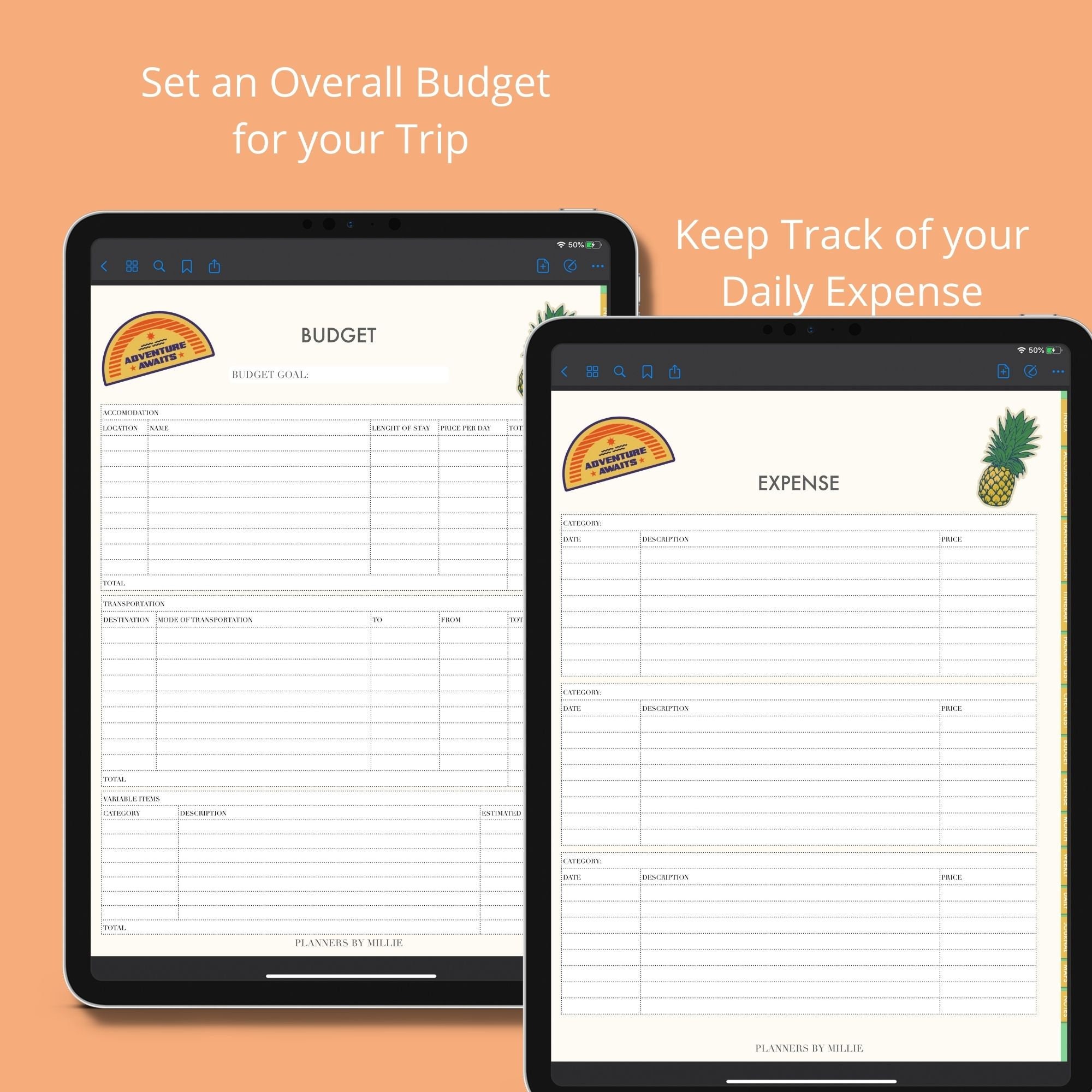 Goodnotes Trip Planner Digital Travel Itinerary Template Etsy