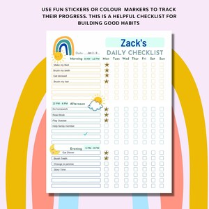 Kids Daily Routine Chart - ADHD Planner - Printable Planner image 3