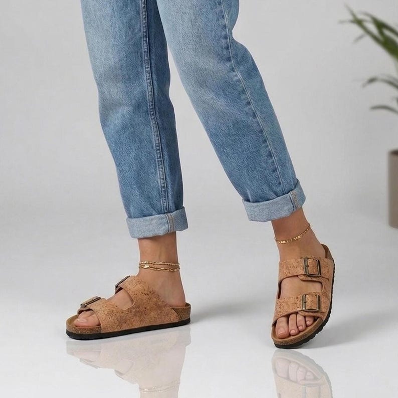Women's Cork Sandal (natural Brown Cork) - Eco-friendly Cork Footwear ...
