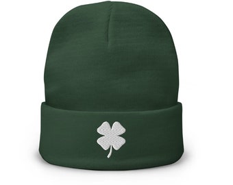 Shamrock Beanie, Four Leaves Beanie, Celtic Beanie, Irish Beanie