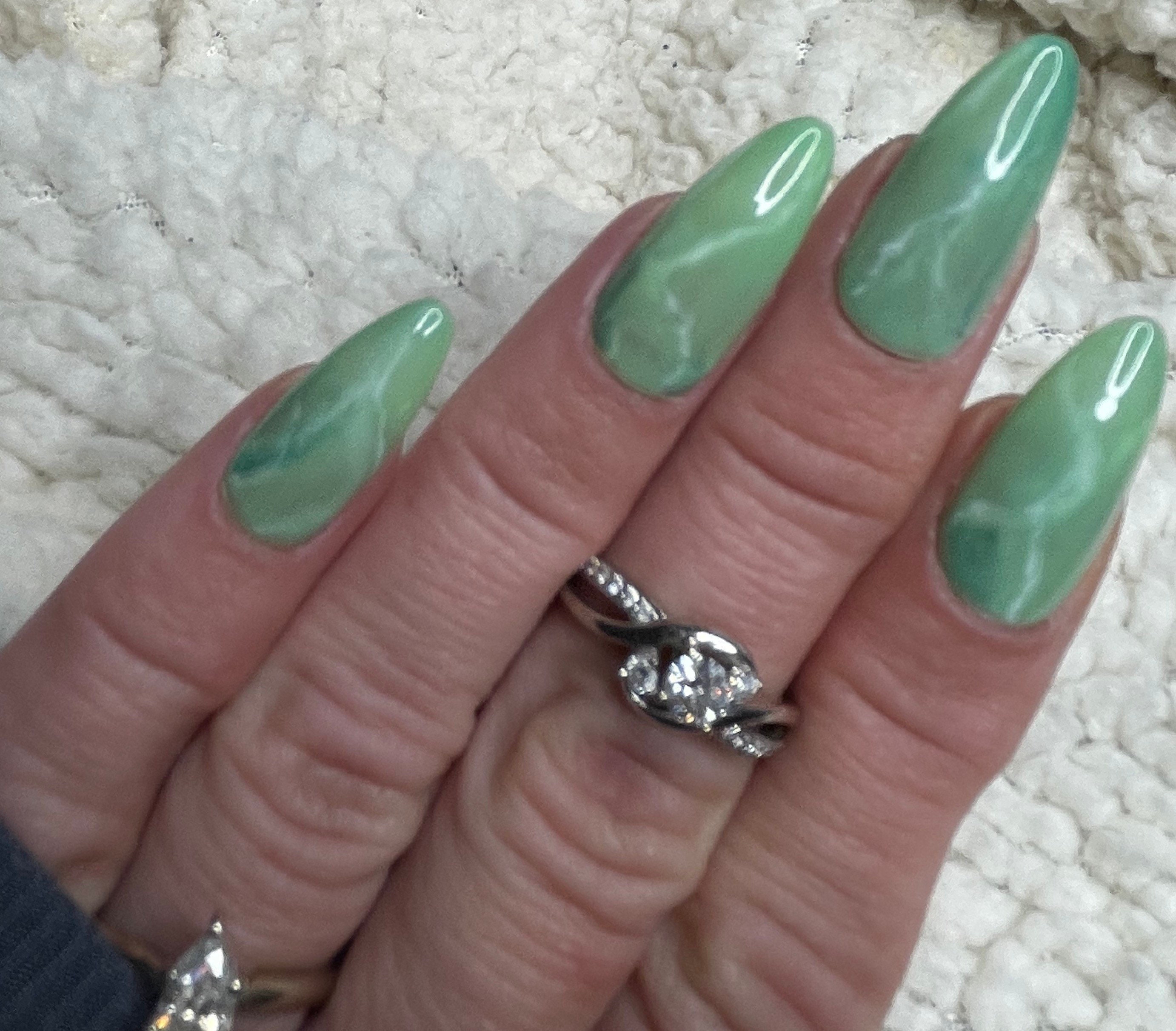 Jaded Stone Gel Press on Nails - Etsy