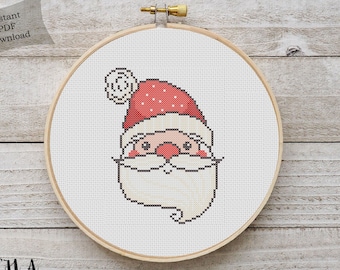 Kit Point De Croix Père Noël Et Rodolphe 14 Ct - Loisir Créatif Noël - Broderie Comptée