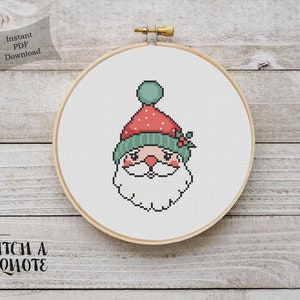 Christmas Santa Cross Stitch Pattern Christmas Cross Stitch Printable PDF Instant Download Santa Embroidery Christmas Cross Stitch PDF