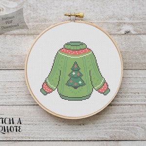 Christmas Jumper Cross Stitch Pattern Christmas Cross Stitch Chart Instant PDF Download Christmas Jumper Cross Stitch Christmas PDF