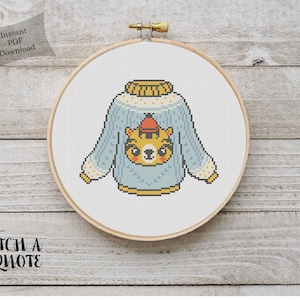 Christmas Jumper Cross Stitch Pattern Christmas Cross Stitch Chart Instant PDF Download Christmas Jumper Cross Stitch Christmas PDF
