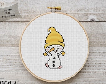 Snowman Cross Stitch Pattern Christmas Cross Stitch Chart Snowman Cross Stitch Instant PDF Download Snowman Cross Stitch Christmas PDF