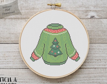 Christmas Jumper Cross Stitch Pattern Christmas Cross Stitch Chart Instant PDF Download Christmas Jumper Cross Stitch Christmas PDF