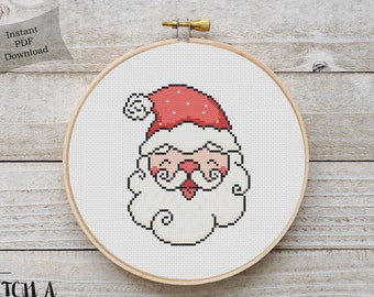 Christmas Santa Cross Stitch Pattern Christmas Cross Stitch Printable PDF Instant Download Santa Embroidery Christmas Cross Stitch PDF