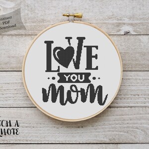 El mejor regalo para mamá. Patrón de punto de cruz contado para mamá. Gráfico en PDF imprimible. Manualidades. Costura DMC. Punto de cruz. Descarga instantánea. Cotización.
