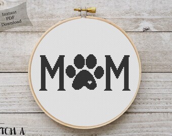 Modern Cross Stitch | Pet Mom Cross Stitch Pattern | Printable PDF | Instant Download | Pet Mother Cross Stitch | Cross Stitch Present |