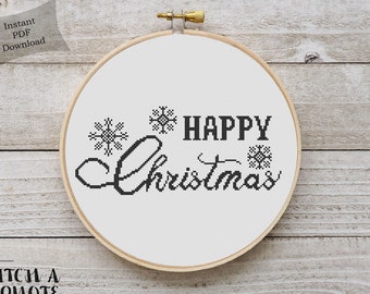 Modern Cross Stitch | Christmas Counted Cross Stitch Pattern | Printable PDF Chart | Christmas Present | Chrtismas cross stitch