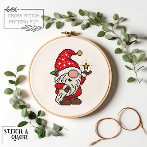 Christmas Gnome Counted Cross stitch Pattern Simple Cross Stitch Pattern Gnome Embroidery Christmas Cross Stitch Pattern PDF Xstitch
