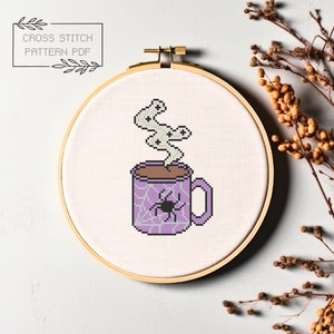 Halloween ponto cruz padrão halloween simples ponto cruz imprimível pdf download instantâneo gráfico dia das bruxas contado ponto cruz gato xstitch