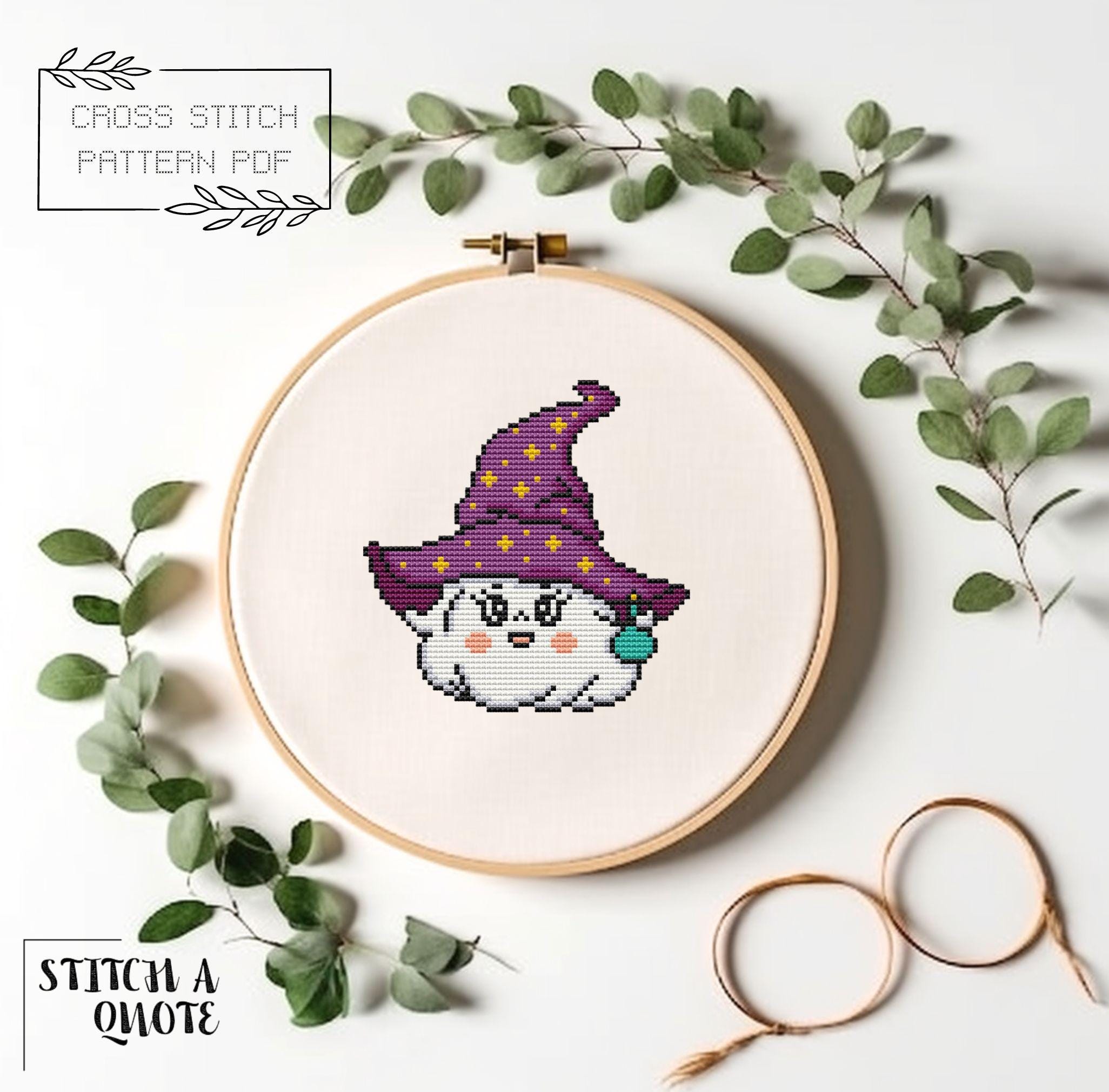 Ghost Cross Stitch Pattern Halloween Cross Stitch Cute Ghost - Etsy