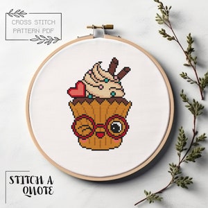 Valentine Cupcake Cross Stitch Pattern Valentine Present Embroidery ...