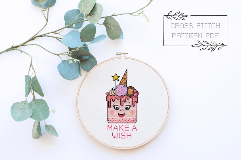 Birthday Cross Stitch Pattern Digital PDF Download Birthday Cake ...
