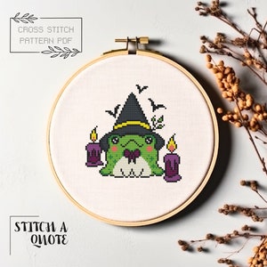 Halloween Cross Stitch Pattern Simple Frog Cross Stitch Modern Cross Stitch Instant PDF Download Xstitch Simple Frog Cross Stitch