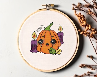 Pumpkin Cross Stitch Pattern Halloween Pumpkin Cross Stitch PDF Instant Download Chart Halloween Pumpkin Embroidery Halloween Xstitch