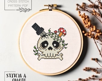 Gothic Skull Art Counted Cross Stitch Pattern PDF Digital Pattern Chart ...