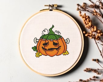 Pumpkin Cross Stitch Pattern Halloween Pumpkin Cross Stitch PDF Instant Download Chart Halloween Pumpkin Embroidery Halloween Xstitch