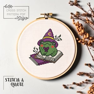 Halloween Cross Stitch Pattern Simple Frog Cross Stitch Modern Cross Stitch Instant PDF Download Xstitch Simple Frog Cross Stitch
