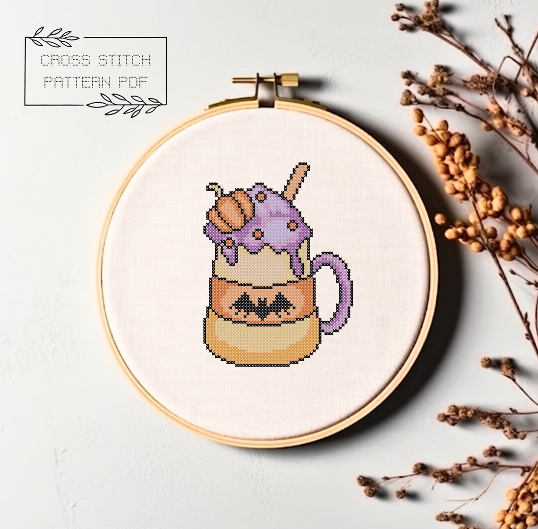 Halloween Cross Stitch Pattern Halloween Simple Cross Stitch Printable