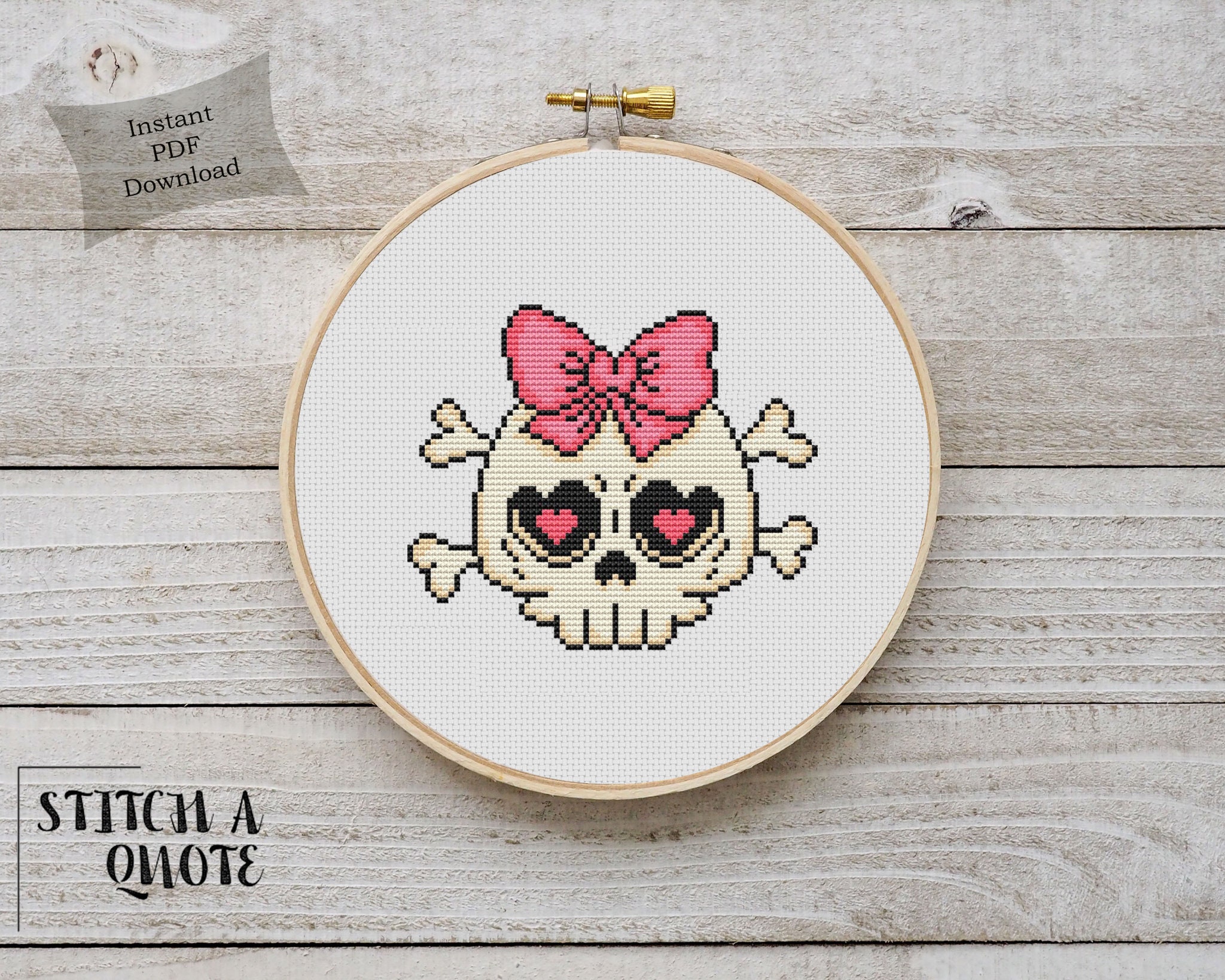 Skull Cross Stitch Pattern Halloween Skull Cross Stitch PDF Instant ...