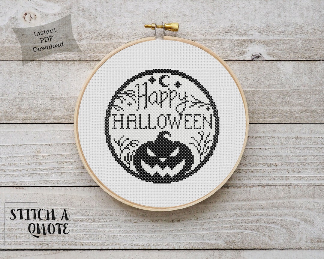 Halloween Cross Stitch Pattern Halloween Simple Cross Stitch Printable ...