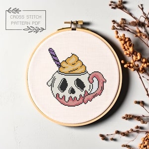 Halloween Cross Stitch Pattern Halloween Simple Cross Stitch Printable PDF Instant Download Chart Halloween Xstitch Counted Cross Stitch