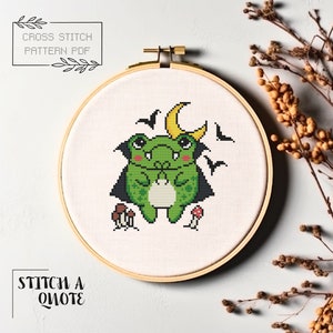 Halloween Cross Stitch Pattern Simple Frog Cross Stitch Modern Cross Stitch Instant PDF Download Xstitch Simple Frog Cross Stitch