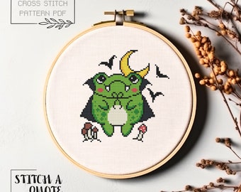 Halloween Cross Stitch Pattern Simple Frog Cross Stitch Modern Cross Stitch Instant PDF Download Xstitch Simple Frog Cross Stitch