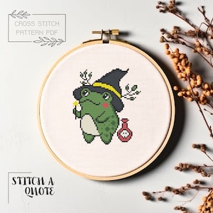 Halloween Cross Stitch Pattern Simple Frog Cross Stitch Modern Cross Stitch Instant PDF Download Xstitch Simple Frog Cross Stitch