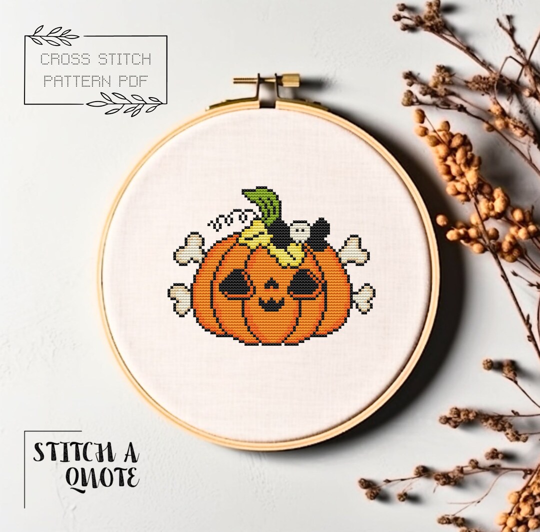 Pumpkin Cross Stitch Pattern Halloween Pumpkin Cross Stitch PDF Instant ...