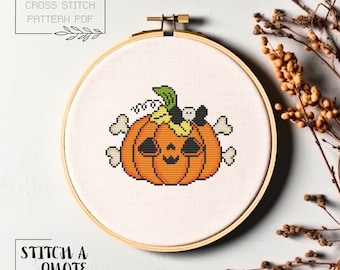 Pumpkin Cross Stitch Pattern Halloween Pumpkin Cross Stitch PDF Instant Download Chart Halloween Pumpkin Embroidery Halloween Xstitch