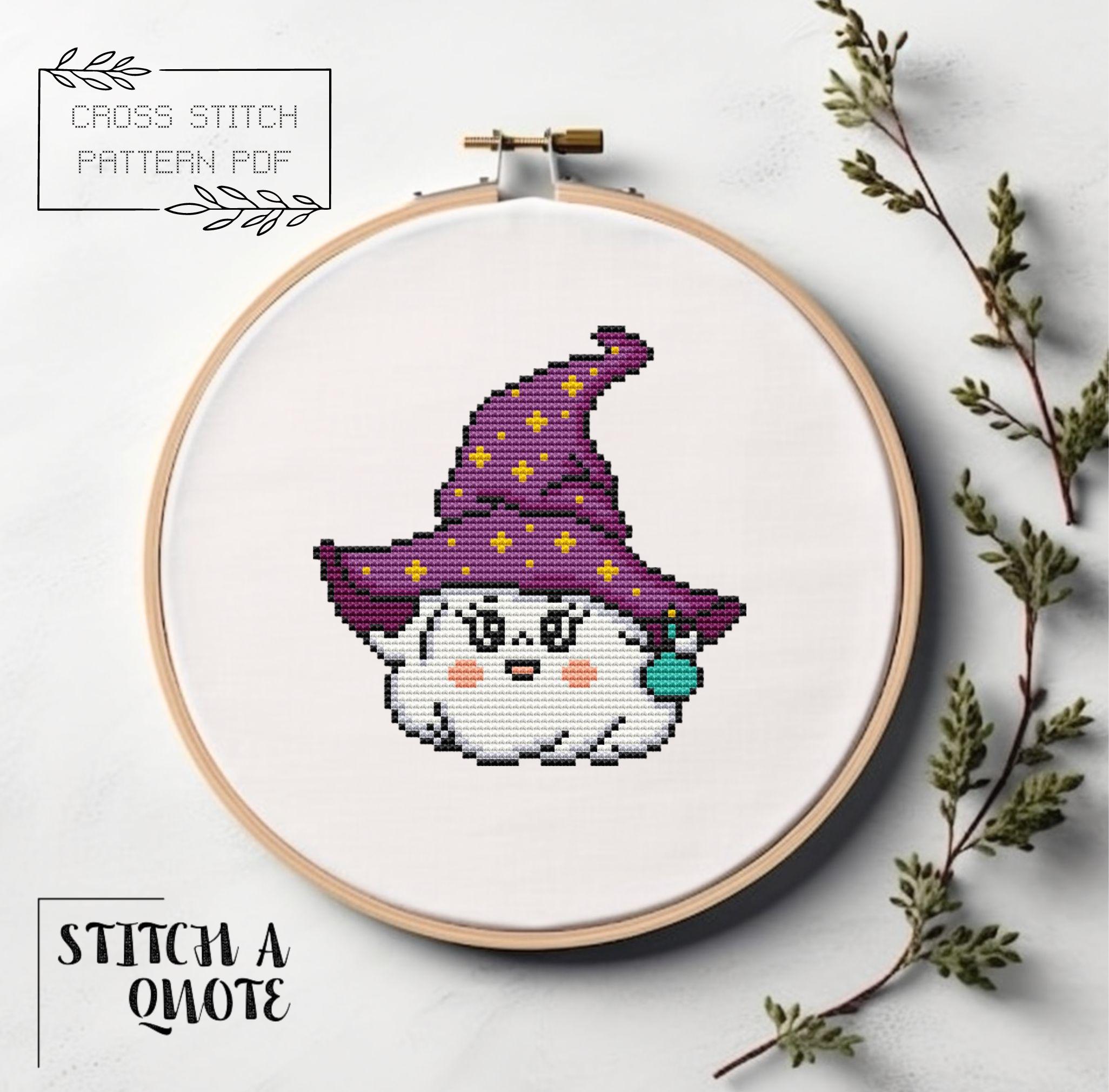 Ghost Cross Stitch Pattern Halloween Cross Stitch Cute Ghost - Etsy