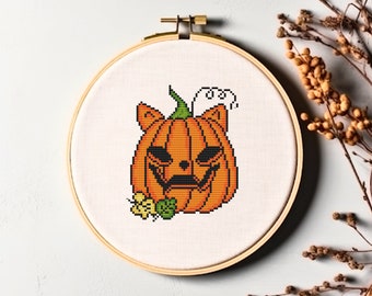 Pumpkin Cross Stitch Pattern Halloween Pumpkin Cross Stitch PDF Instant Download Chart Halloween Pumpkin Embroidery Halloween Xstitch