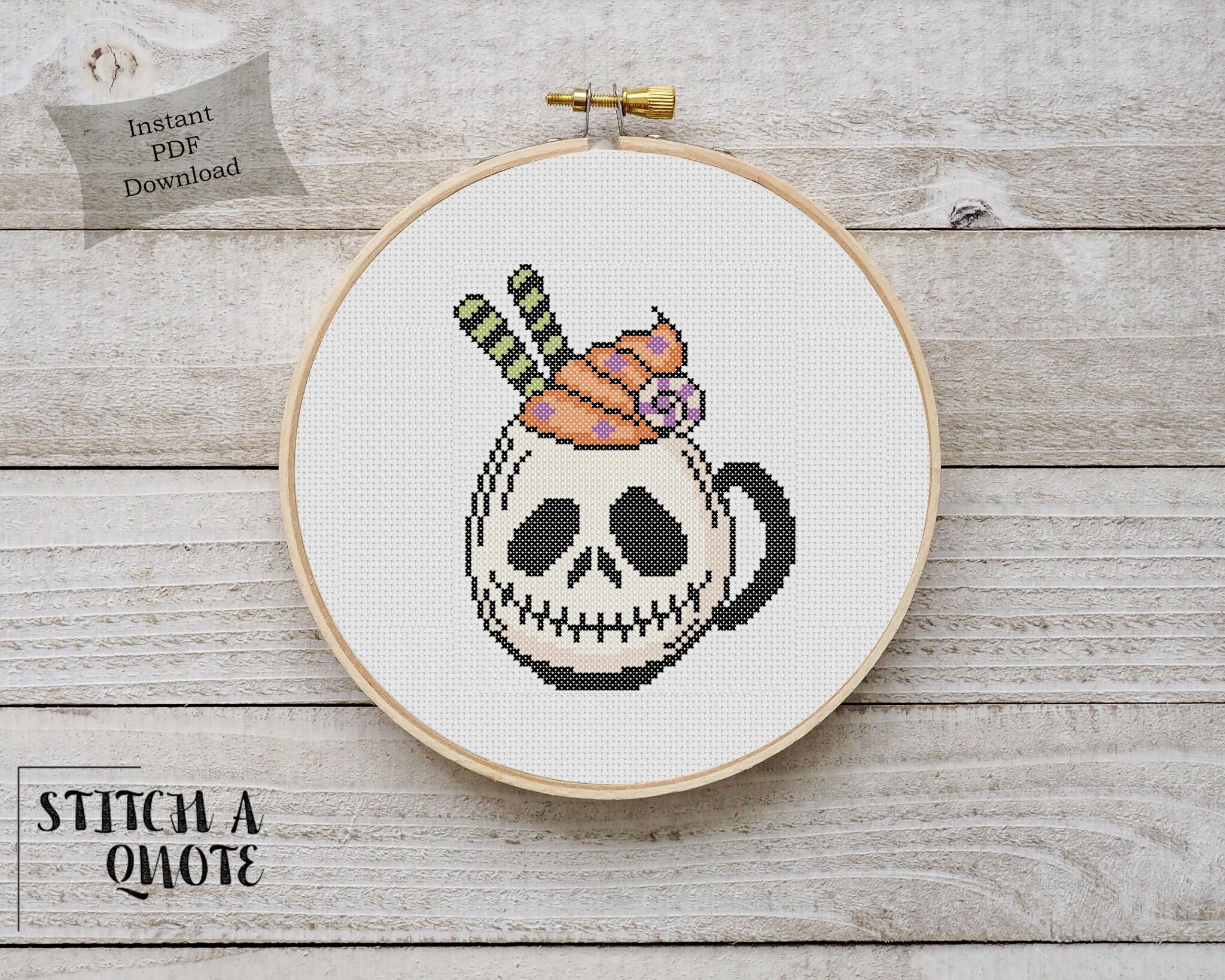 Halloween Cross Stitch Pattern Halloween Cross Stitch Printable PDF ...