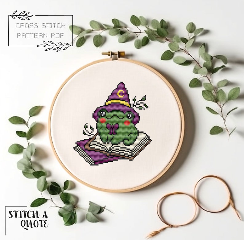 Halloween Cross Stitch Pattern Simple Frog Cross Stitch Modern Etsy UK