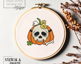 Pumpkin Cross Stitch Pattern Halloween Pumpkin Cross Stitch PDF Instant Download Chart Halloween Pumpkin Embroidery Halloween Xstitch
