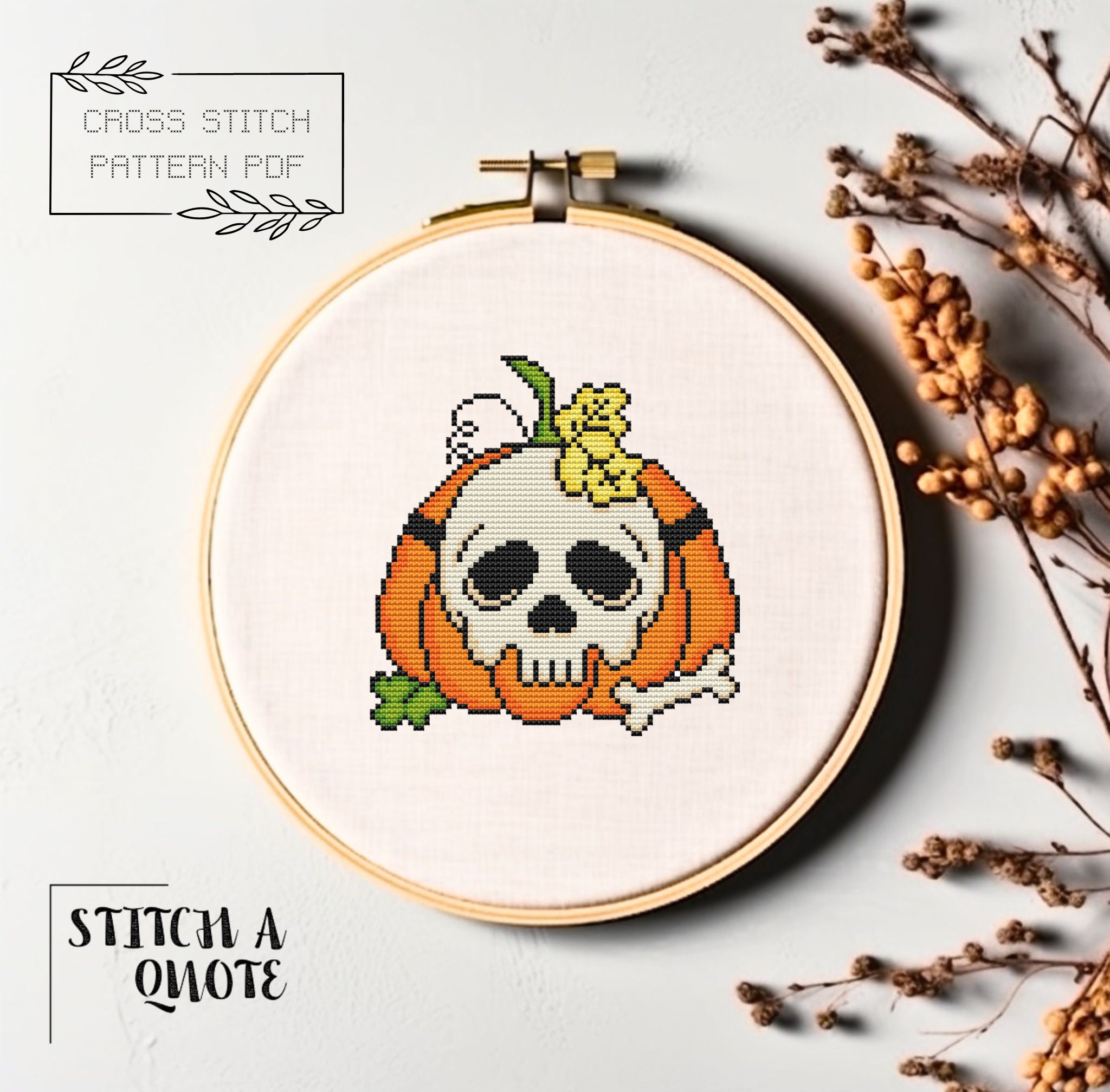 Pumpkin Cross Stitch Pattern Halloween Pumpkin Cross Stitch PDF Instant ...