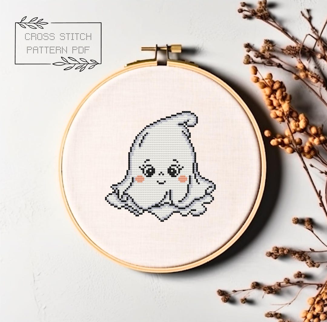 Ghost Cross Stitch Pattern Halloween Cross Stitch Cute Ghost - Etsy