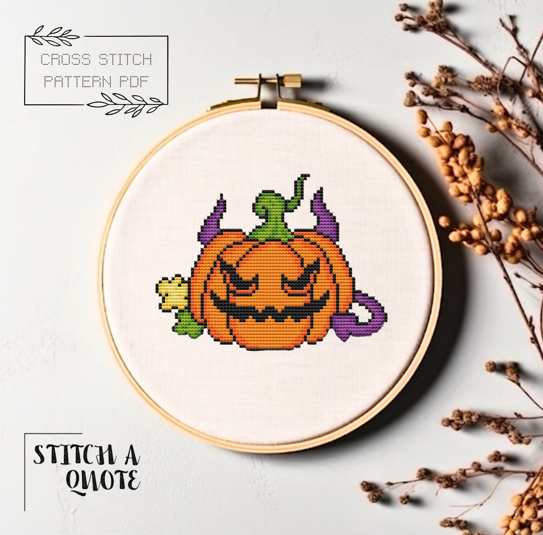 Pumpkin Cross Stitch Pattern Halloween Pumpkin Cross Stitch PDF Instant ...
